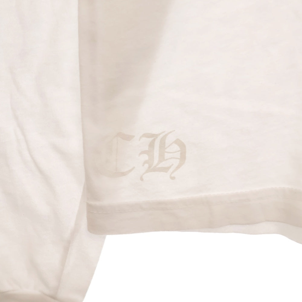 CHROME HEARTS(クロムハーツ) Vertical Logo Tee ヴァーティカルロゴ 長袖Tシャツ 胸ポケットロゴ バックロゴ カットソー ホワイト 2212-304-0242