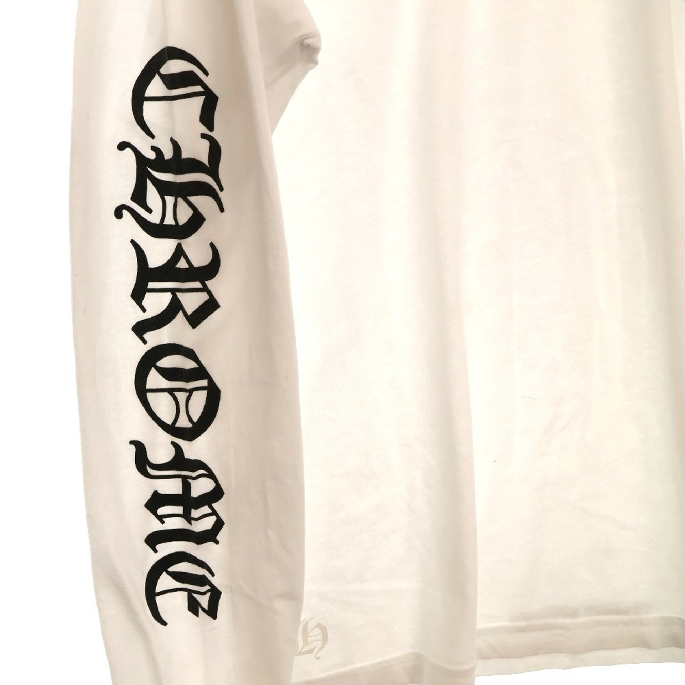 CHROME HEARTS(クロムハーツ) Vertical Logo Tee ヴァーティカルロゴ 長袖Tシャツ 胸ポケットロゴ バックロゴ カットソー ホワイト 2212-304-0242