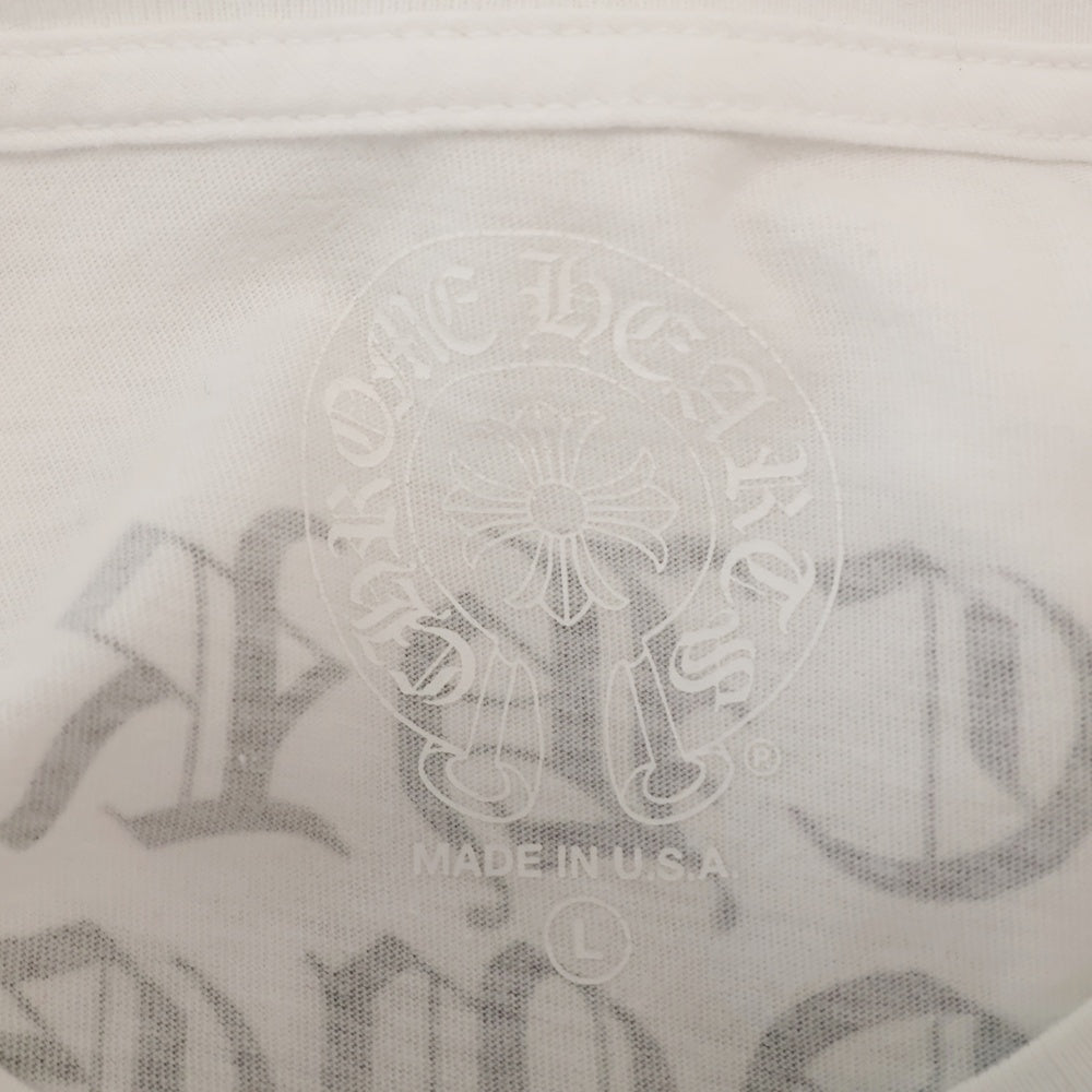 CHROME HEARTS(クロムハーツ) Vertical Logo Tee ヴァーティカルロゴ 長袖Tシャツ 胸ポケットロゴ バックロゴ カットソー ホワイト 2212-304-0242