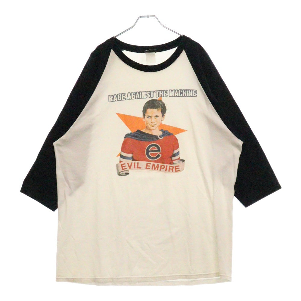 VINTAGE(ヴィンテージ) 90s RAGE AGAINST THE MACHINE EVIL EMPIRE RINGER TEE リンガー フロントプリント 七分丈Tシャツ カットソー ホワイト