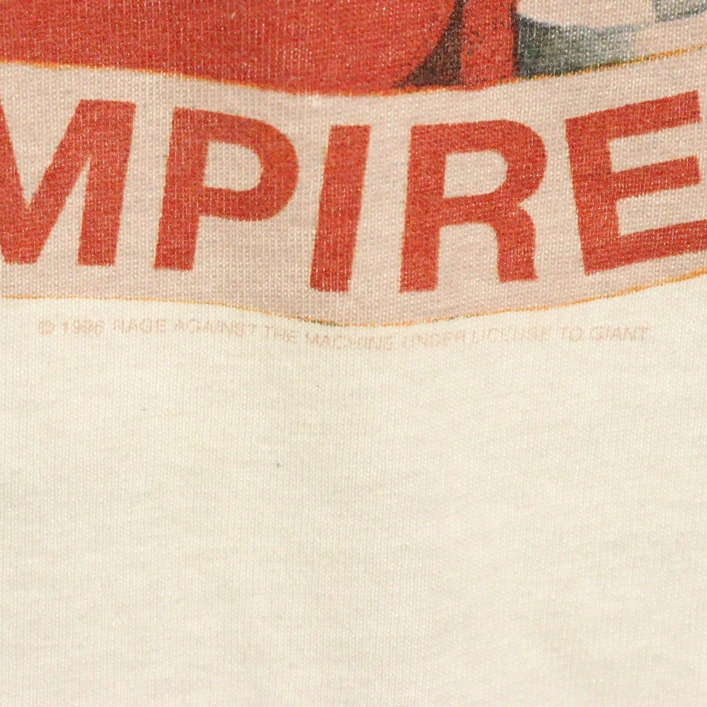 VINTAGE(ヴィンテージ) 90s RAGE AGAINST THE MACHINE EVIL EMPIRE RINGER TEE リンガー フロントプリント 七分丈Tシャツ カットソー ホワイト