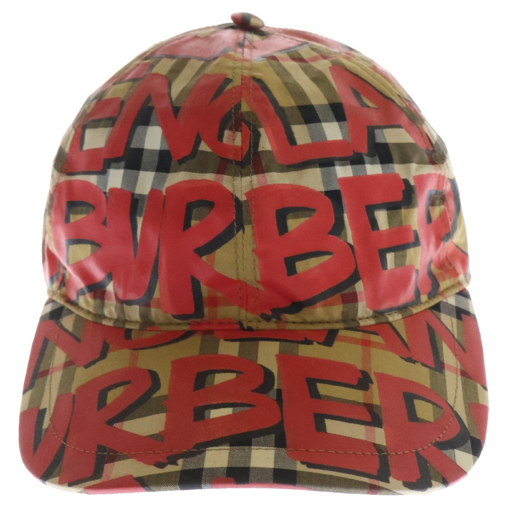 BURBERRYS(バーバリーズ) 18AW ノバチェック グラフィティスクリブルチェック ベースボールキャップ 帽子 ブラウン/レッド 4074816