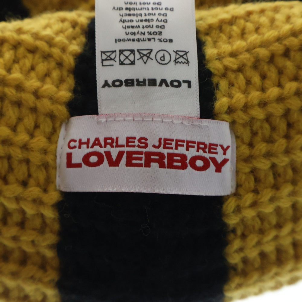 CHARLES JEFFREY LOVERBOY(チャールズジェフリーラバーボーイ) GOOD WOOD グッドウッド ビーニー ニット帽 ブラック/イエロー