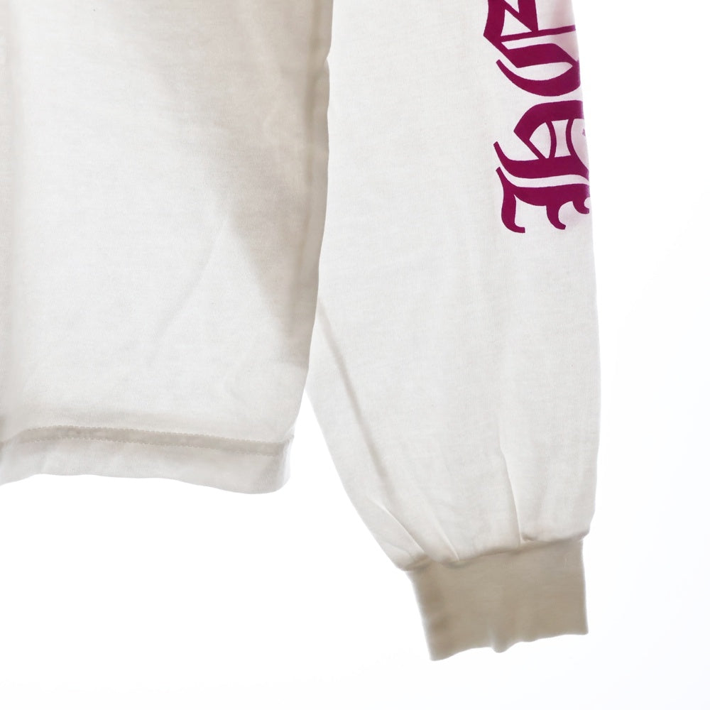 CHROME HEARTS(クロムハーツ) Neck Logo L/S TEE ネックロゴロングスリーブ長袖Tシャツ ホワイト/ピンク