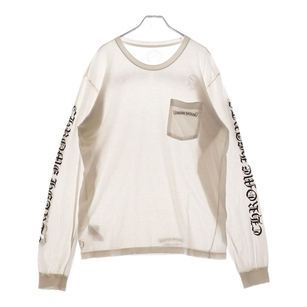 CHROME HEARTS(クロムハーツ) CH L S 1 バックスクロールロゴプリント ロングスリーブカットソー ロンT 長袖Tシャツ ホワイト
