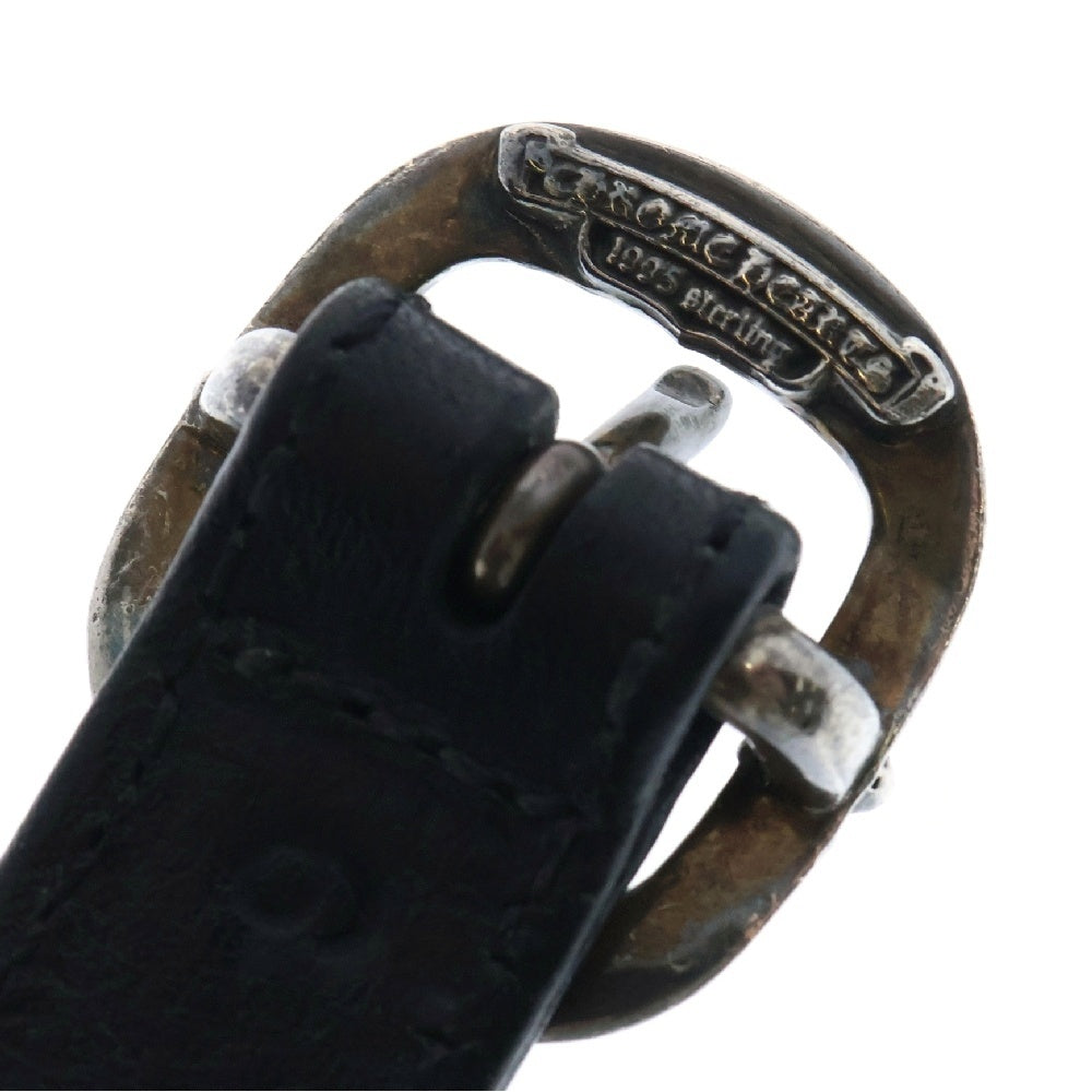 CHROME HEARTS(クロムハーツ) GUNSLINGER ガンスリンガー クロスボール レザーブレスレット ブラック/シルバー BCA146