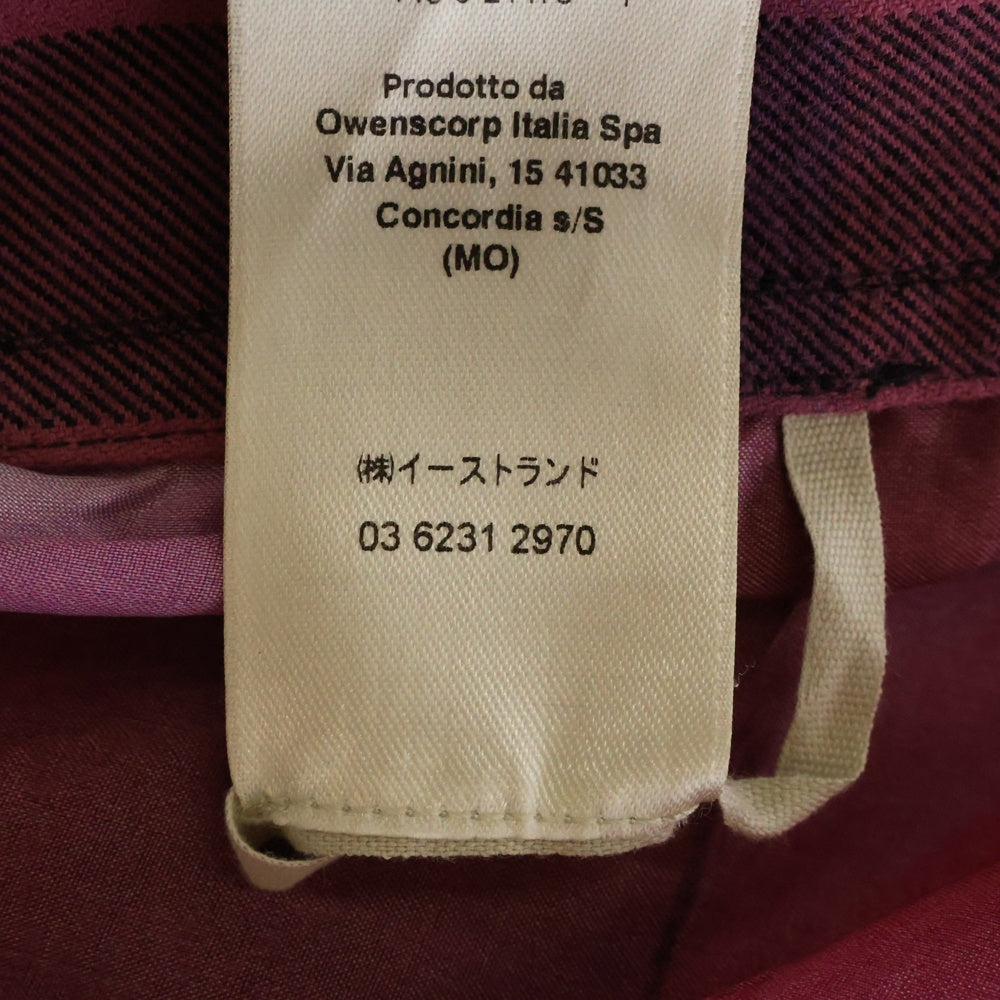 Rick Owens(リックオウエンス) 23SS EDFU エドフ期 コットン キュプラ 切替 チェック 長袖シャツ ピンク RU01C4240-CPJP2