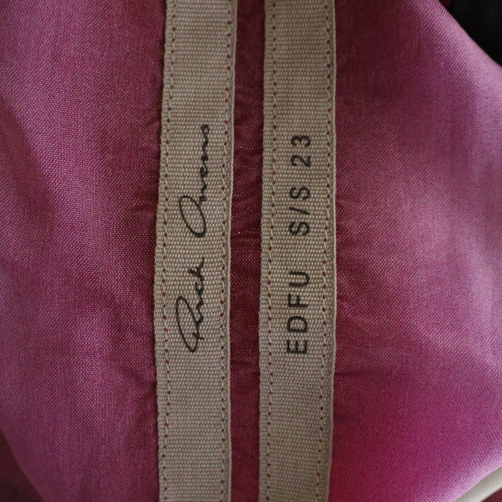 Rick Owens(リックオウエンス) 23SS EDFU エドフ期 コットン キュプラ 切替 チェック 長袖シャツ ピンク RU01C4240-CPJP2