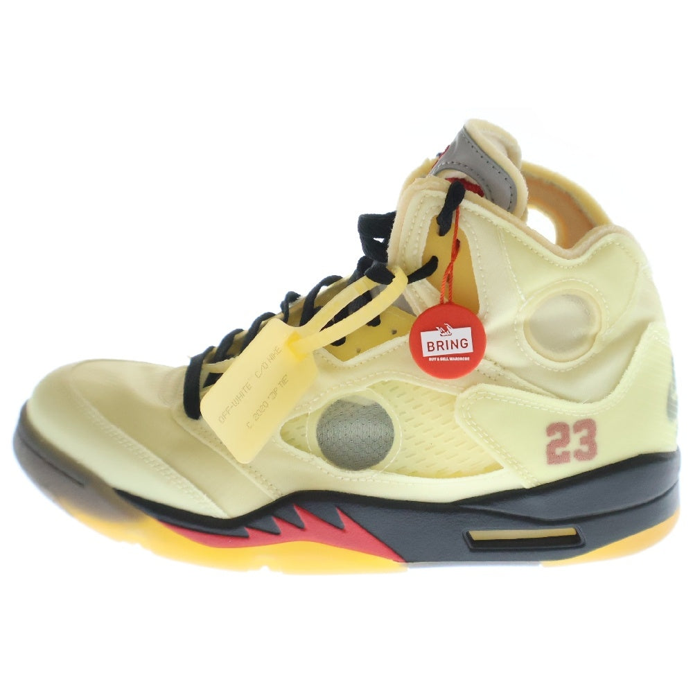 NIKE(ナイキ) ×OFF-WHITE AIR JORDAN 5 RETRO SP SAIL DH8565-100 オフホワイト エアジョーダン5 レトロ セイル ハイカットスニーカー アイボリー US10/28cm