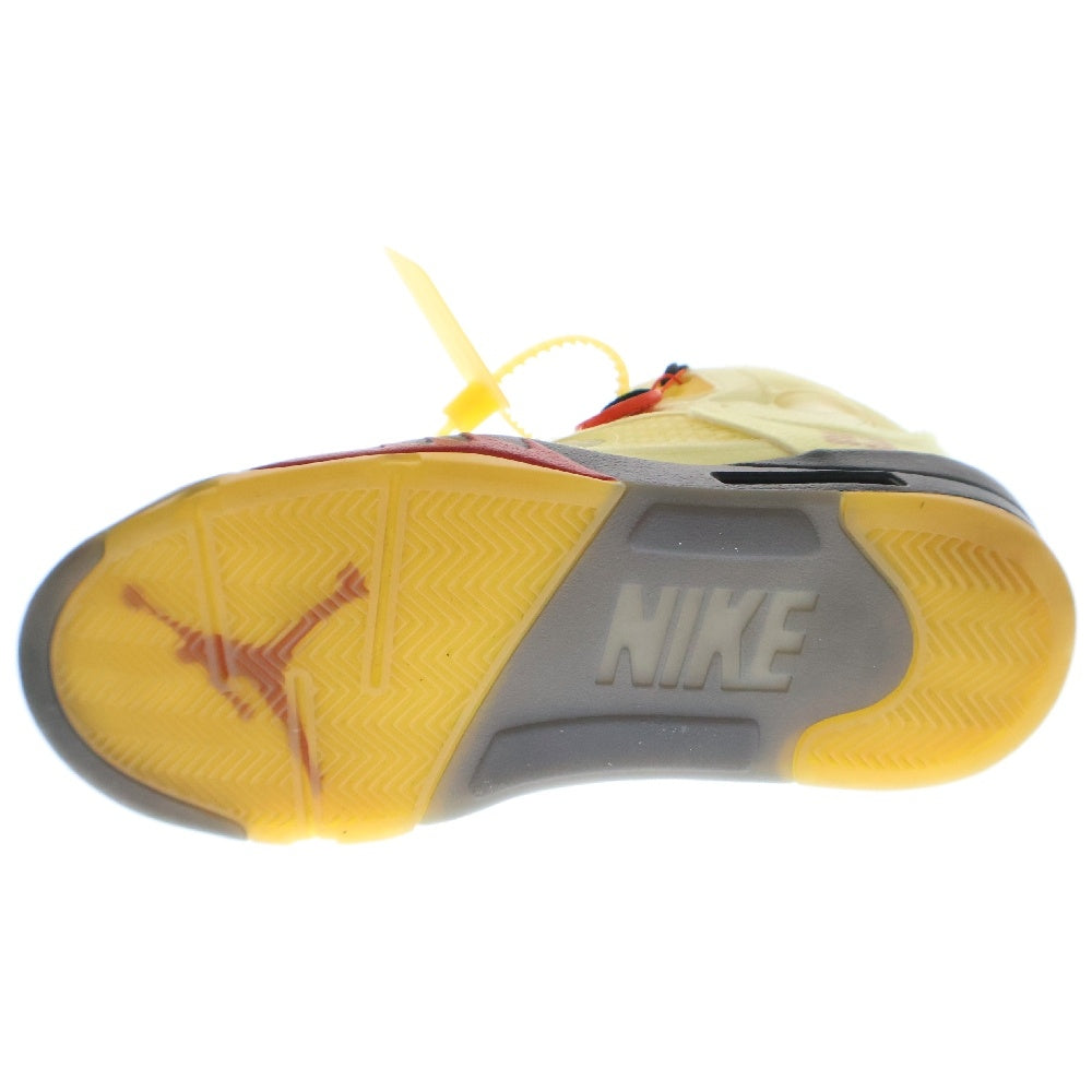NIKE(ナイキ) ×OFF-WHITE AIR JORDAN 5 RETRO SP SAIL DH8565-100 オフホワイト エアジョーダン5 レトロ セイル ハイカットスニーカー アイボリー US10/28cm
