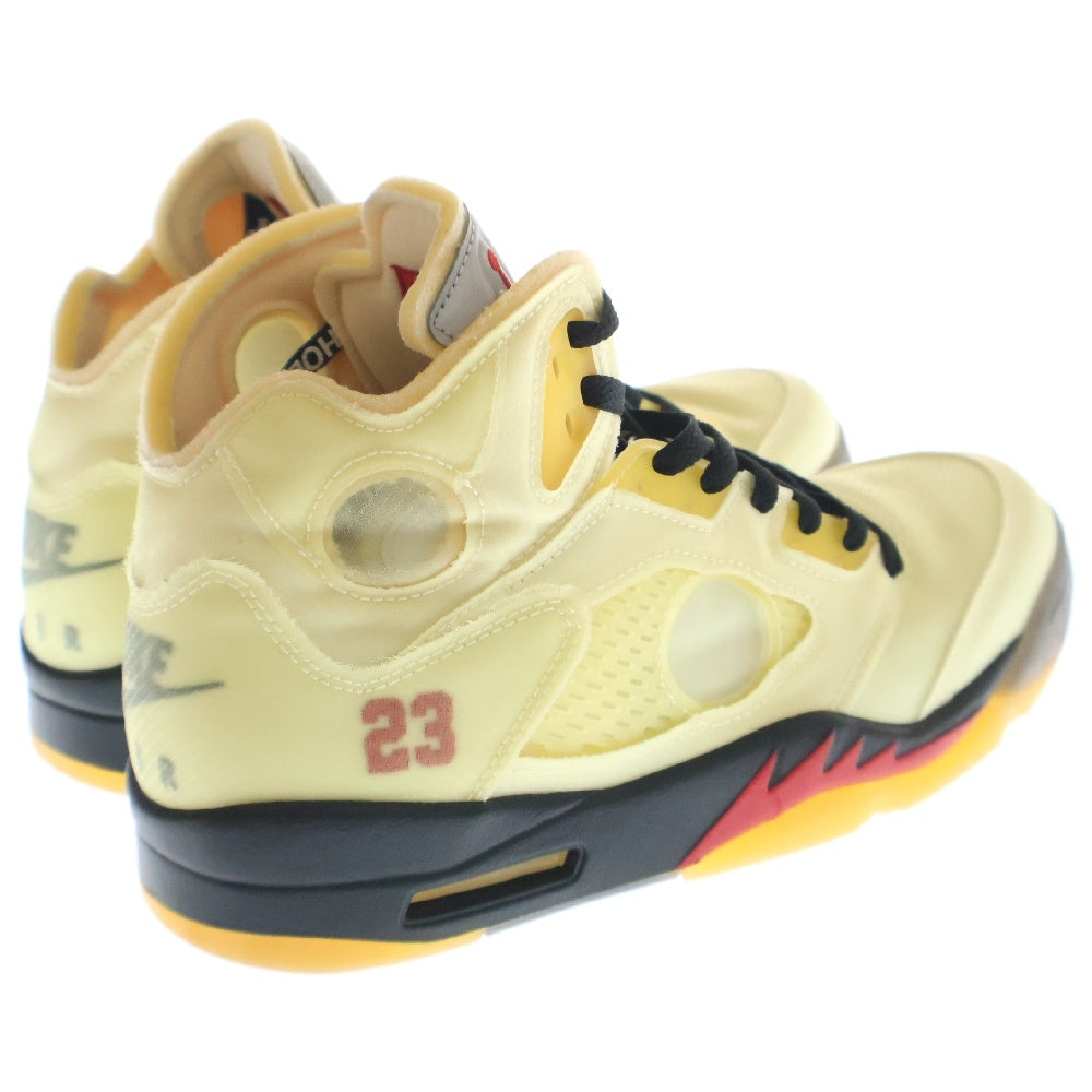 NIKE(ナイキ) ×OFF-WHITE AIR JORDAN 5 RETRO SP SAIL DH8565-100 オフホワイト エアジョーダン5 レトロ セイル ハイカットスニーカー アイボリー US10/28cm