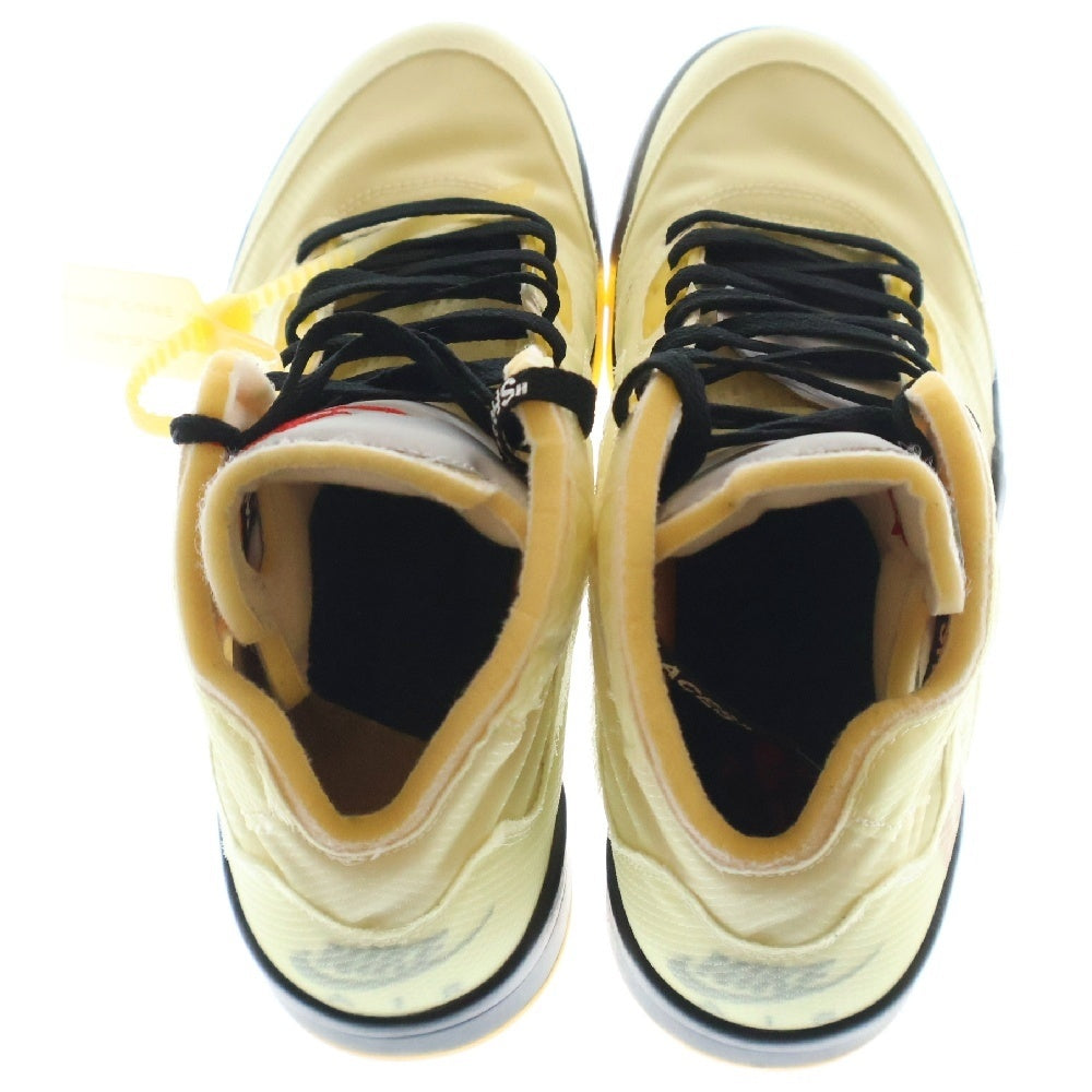 NIKE(ナイキ) ×OFF-WHITE AIR JORDAN 5 RETRO SP SAIL DH8565-100 オフホワイト エアジョーダン5 レトロ セイル ハイカットスニーカー アイボリー US10/28cm