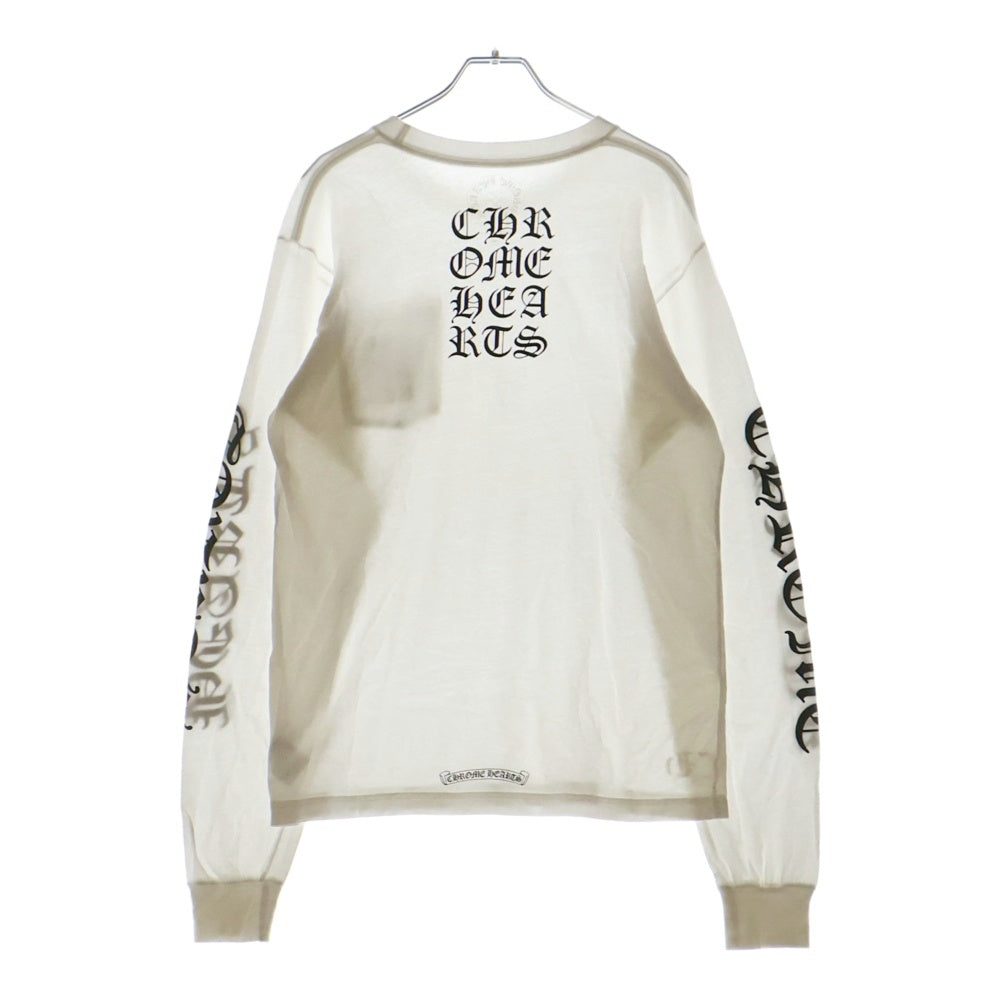 CHROME HEARTS(クロムハーツ) Vertical Logo Tee ヴァーティカルロゴ 長袖Tシャツ 胸ポケットロゴ バックロゴ カットソー ホワイト 2212-304-0242