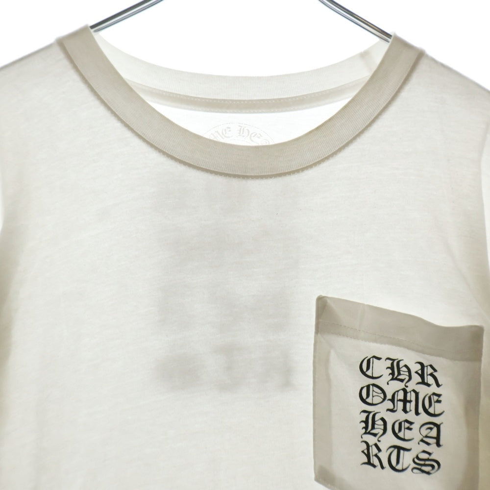 CHROME HEARTS(クロムハーツ) Vertical Logo Tee ヴァーティカルロゴ 長袖Tシャツ 胸ポケットロゴ バックロゴ カットソー ホワイト 2212-304-0242