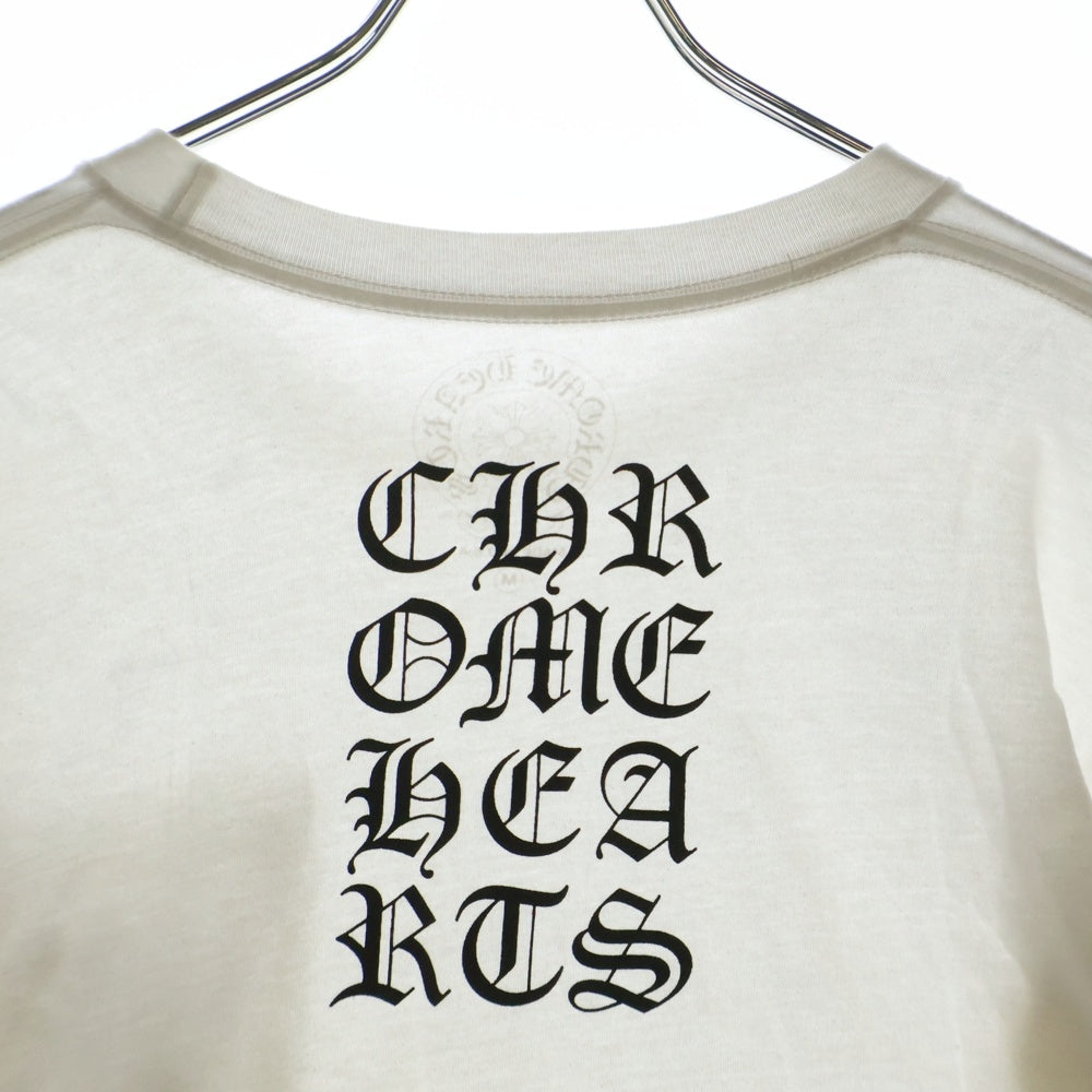 CHROME HEARTS(クロムハーツ) Vertical Logo Tee ヴァーティカルロゴ 長袖Tシャツ 胸ポケットロゴ バックロゴ カットソー ホワイト 2212-304-0242