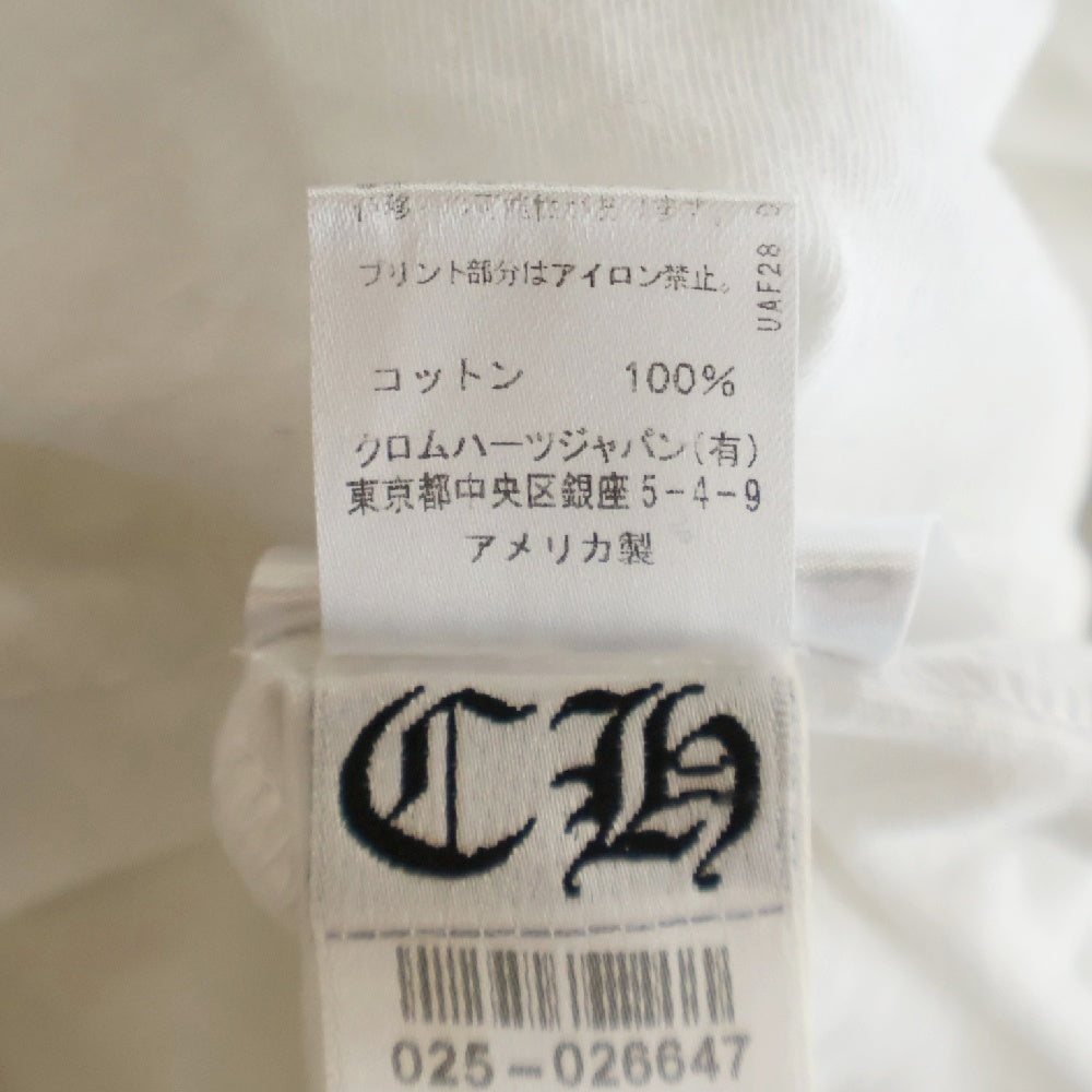 CHROME HEARTS(クロムハーツ) Vertical Logo Tee ヴァーティカルロゴ 長袖Tシャツ 胸ポケットロゴ バックロゴ カットソー ホワイト 2212-304-0242