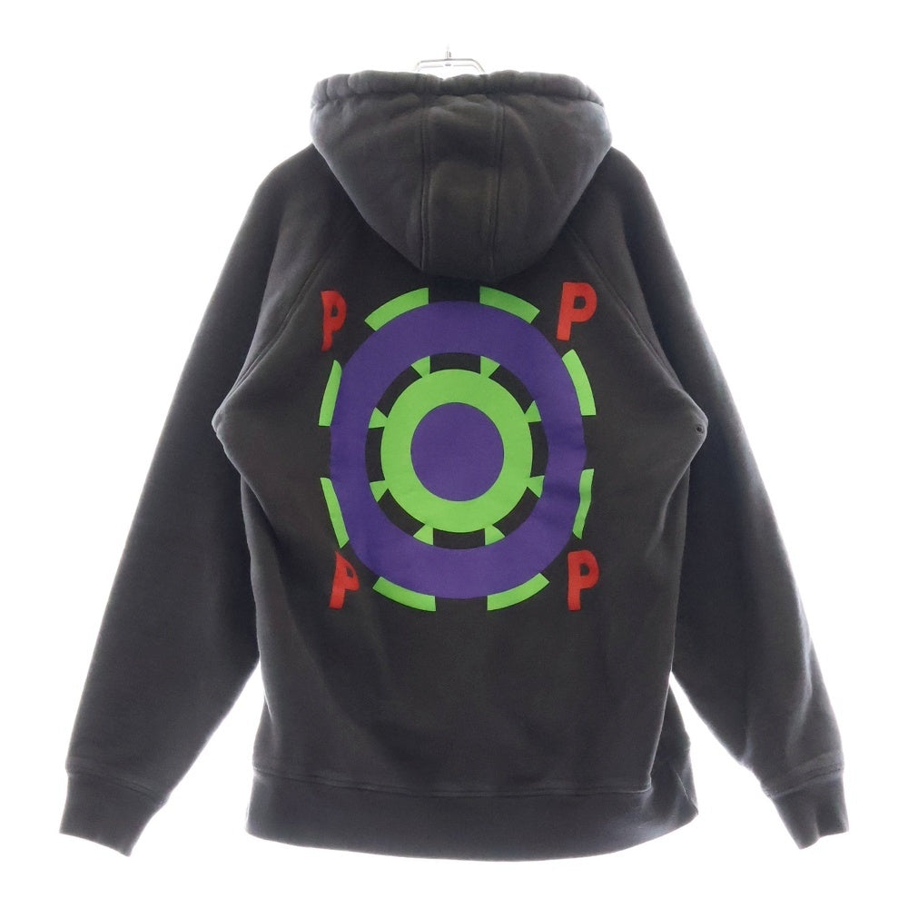 POP TRADING COMPANY(ポップトレーディングカンパニー) フロントプリント プルオーバーパーカー フーディー グレー
