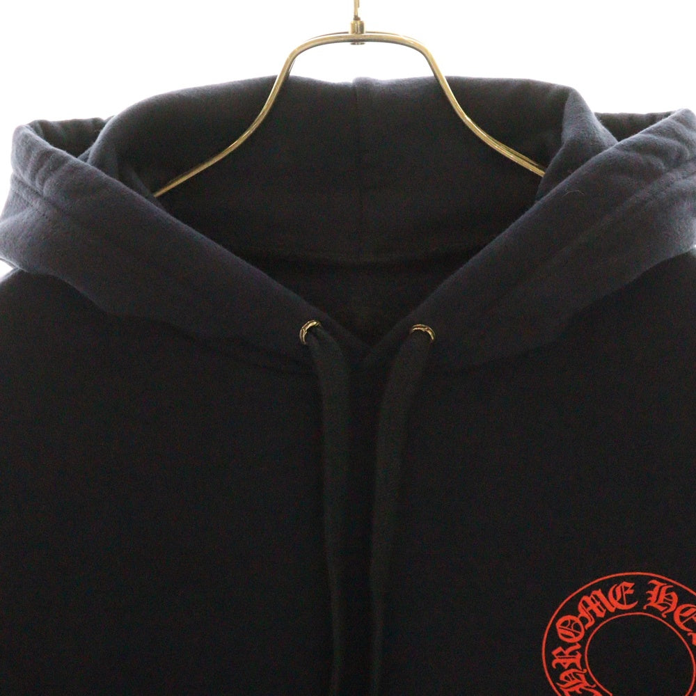 CHROME HEARTS(クロムハーツ) SWTSHRT PLVR プルオーバーパーカー 袖フローラルバックホースシューパーカー ネイビー/レッド