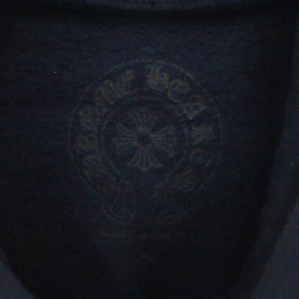 CHROME HEARTS(クロムハーツ) SWTSHRT PLVR プルオーバーパーカー 袖フローラルバックホースシューパーカー ネイビー/レッド