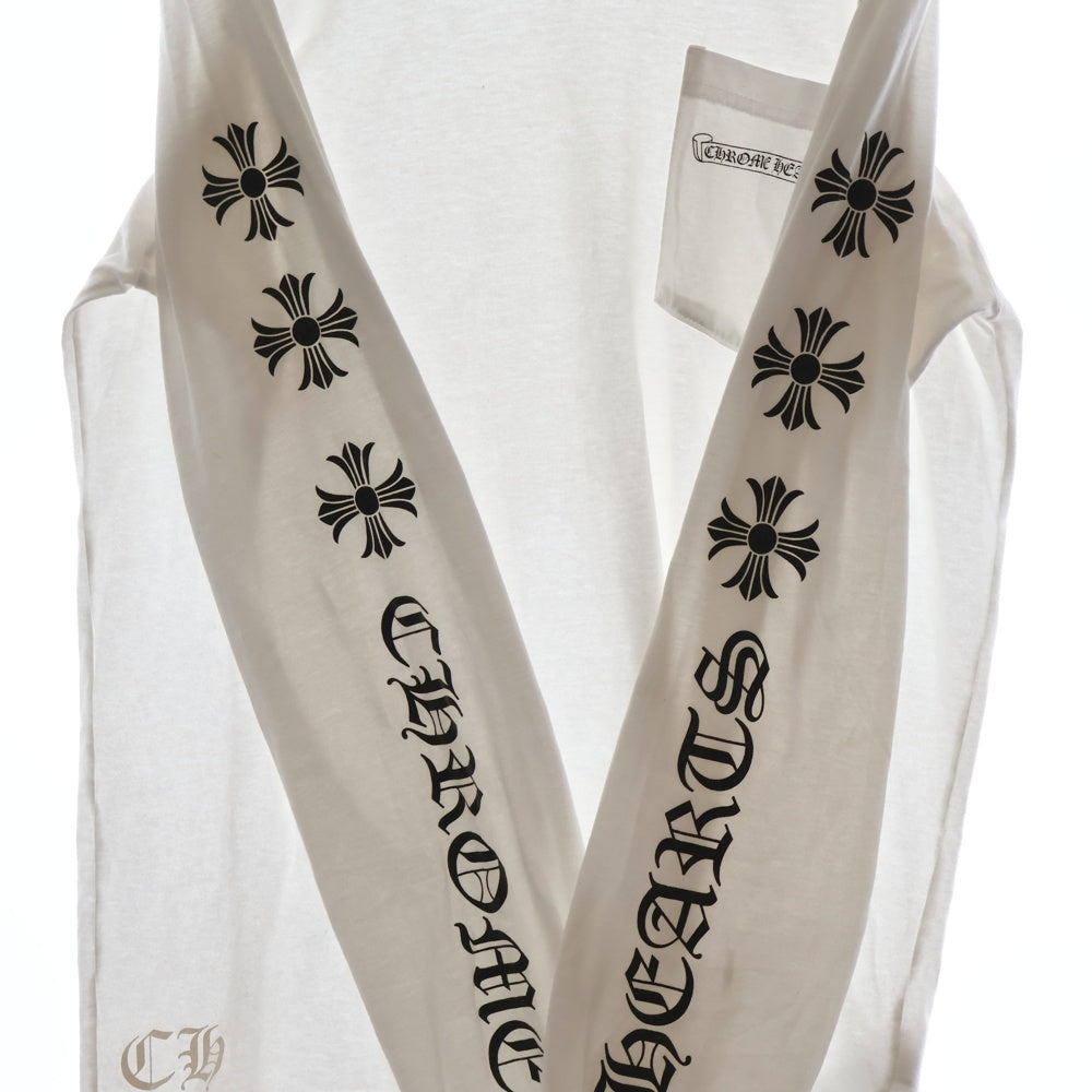 CHROME HEARTS(クロムハーツ) L/S Tee アームロゴ プリント長袖Tシャツ カットソー ホワイト