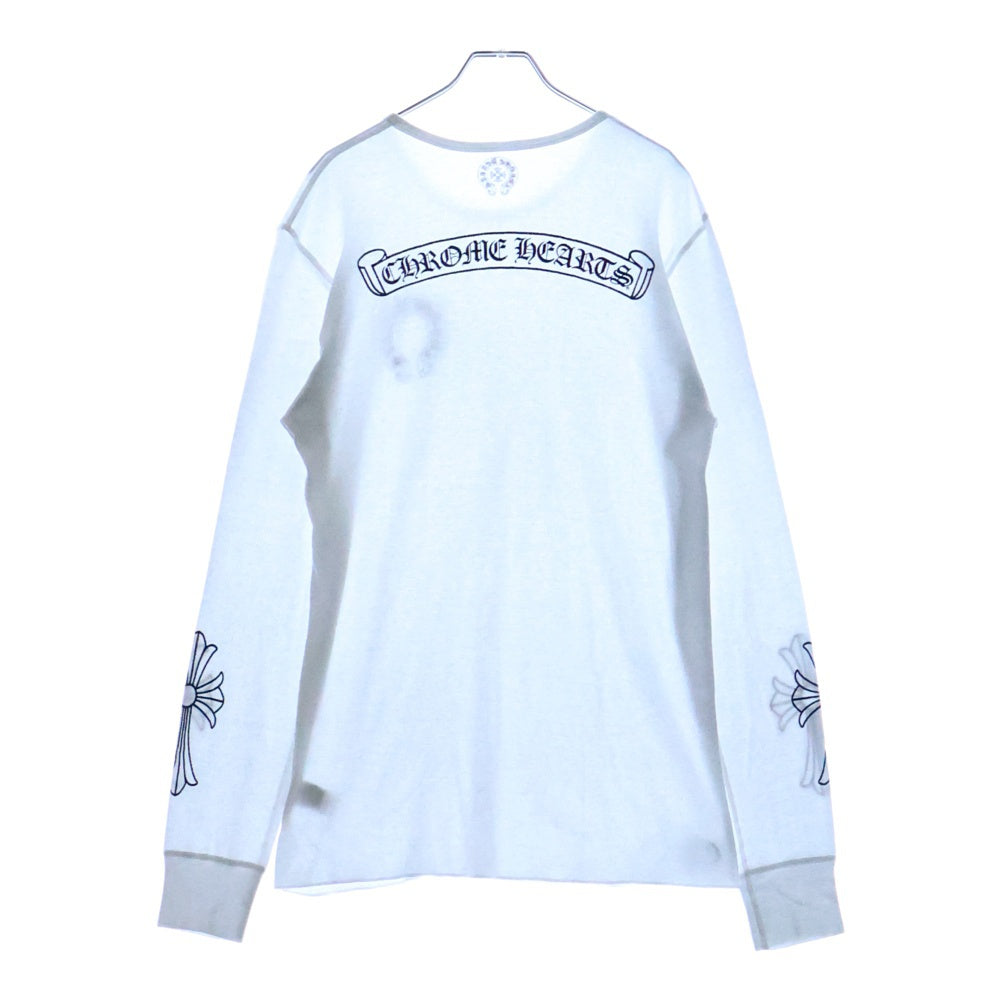 CHROME HEARTS(クロムハーツ) Thermal L/S SCRL SCROLL LABEL PRINT 長袖ロンTカットソー ホースシュー サーマル 2212-304-0335 ホワイト