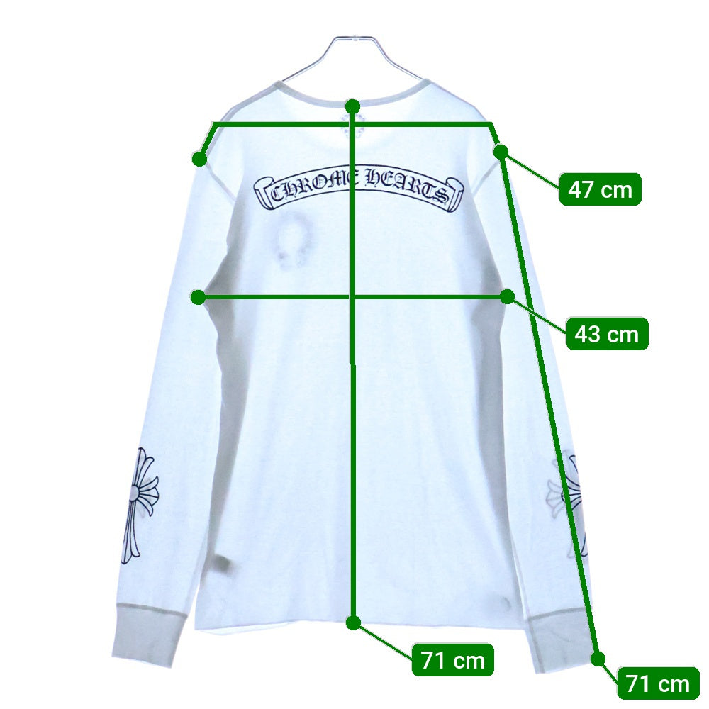CHROME HEARTS(クロムハーツ) Thermal L/S SCRL SCROLL LABEL PRINT 長袖ロンTカットソー ホースシュー サーマル 2212-304-0335 ホワイト