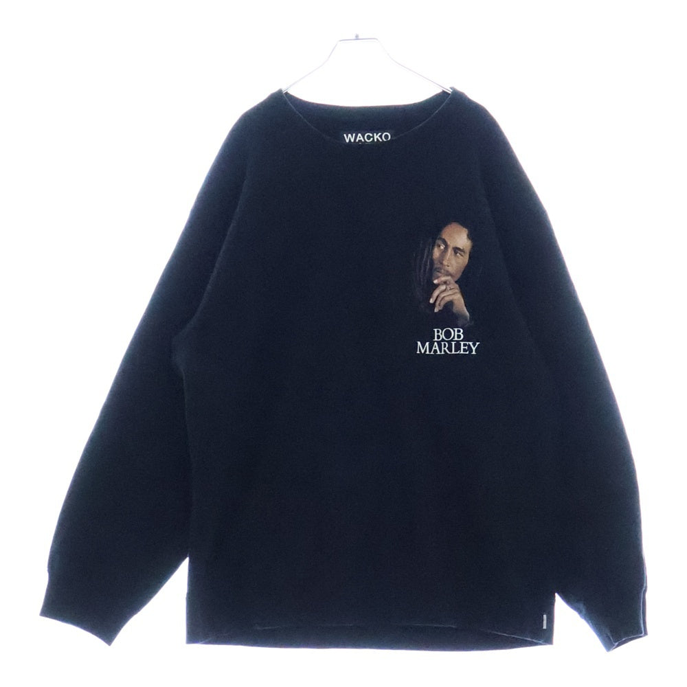 WACKO MARIA(ワコマリア) 21AW ×BOB MARLEY HEAVY WEIGHT CREW NECK SWEAT SHIRT ボブマーリー ヘビーウェイト クルーネック スウェットシャツ トレーナー ブラック