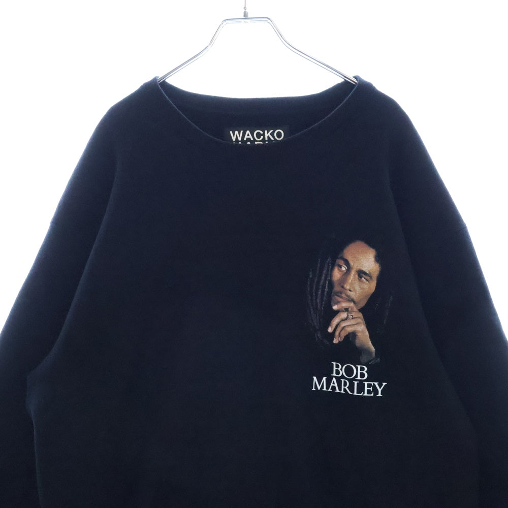 WACKO MARIA(ワコマリア) 21AW ×BOB MARLEY HEAVY WEIGHT CREW NECK SWEAT SHIRT ボブマーリー ヘビーウェイト クルーネック スウェットシャツ トレーナー ブラック
