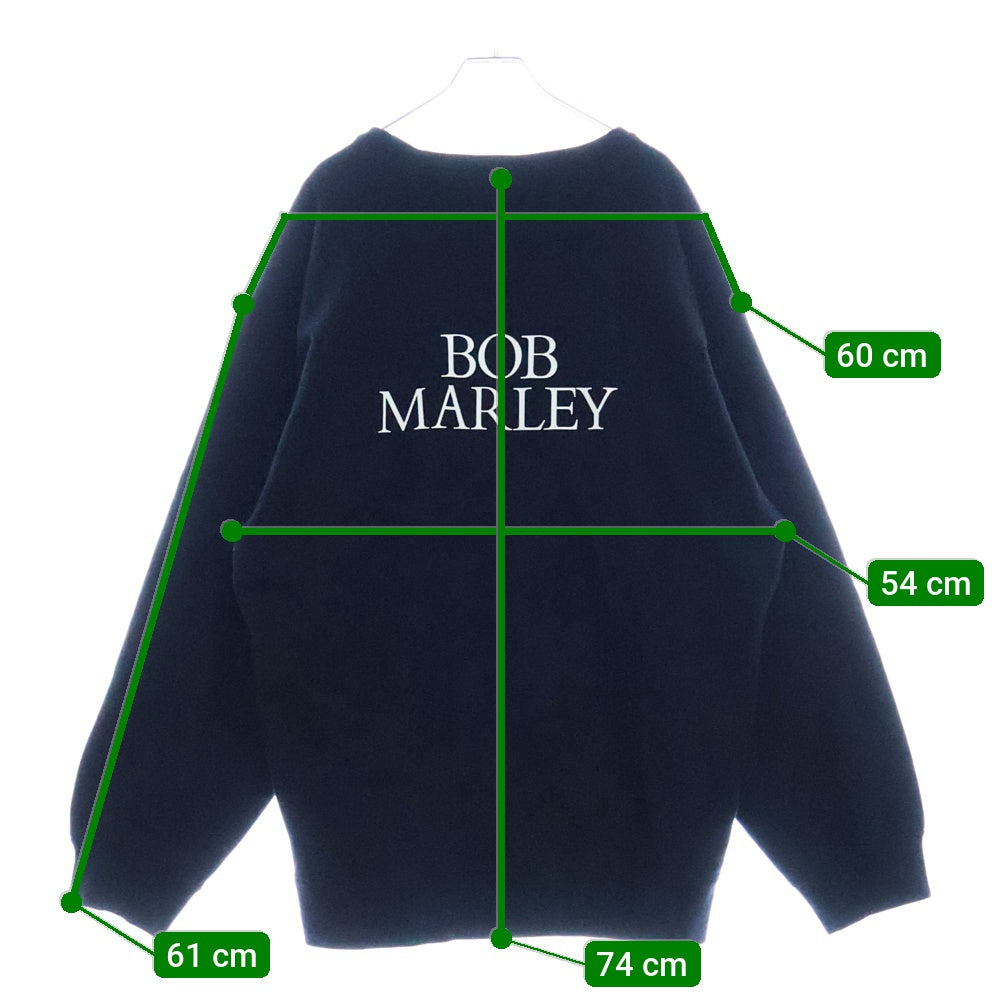 WACKO MARIA(ワコマリア) 21AW ×BOB MARLEY HEAVY WEIGHT CREW NECK SWEAT SHIRT ボブマーリー ヘビーウェイト クルーネック スウェットシャツ トレーナー ブラック