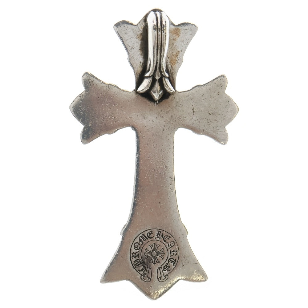 CHROME HEARTS(クロムハーツ) DBL CH CRS LRG ラージダブルCHクロス アフターPAVEダイヤ ペンダント シルバーネックレストップ シルバー