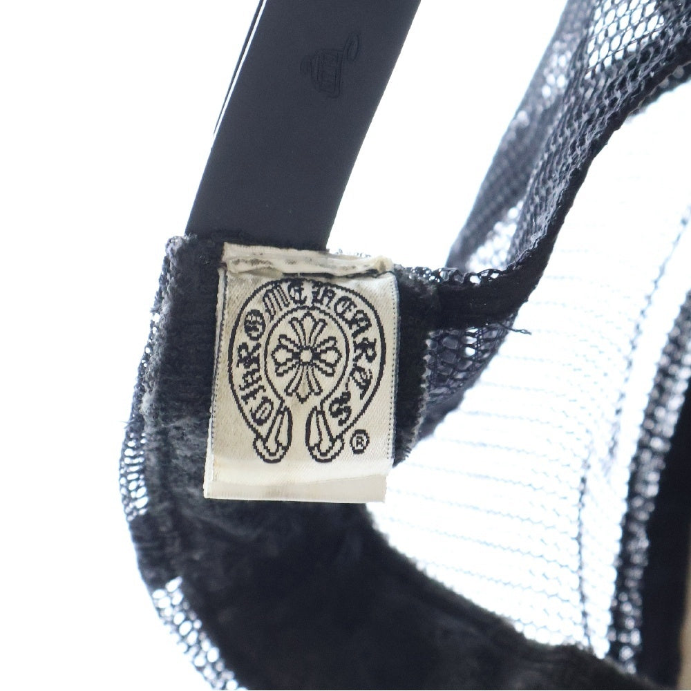 CHROME HEARTS(クロムハーツ) Cemetery Cross Patch Trucker Cap セメタリークロスパッチトラッカーキャップ ベースボールキャップ クロスボール 帽子 ブラック