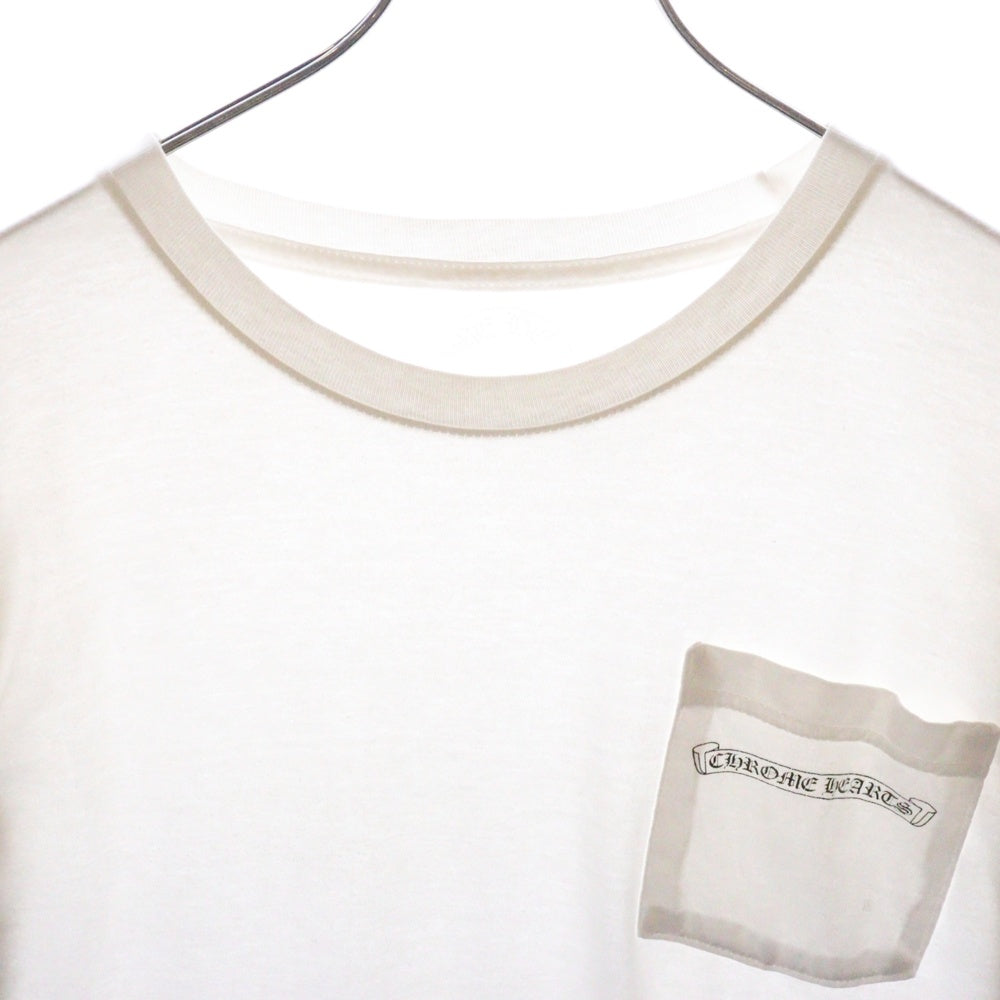CHROME HEARTS(クロムハーツ) L/S Tee アームロゴ プリント長袖Tシャツ カットソー ホワイト