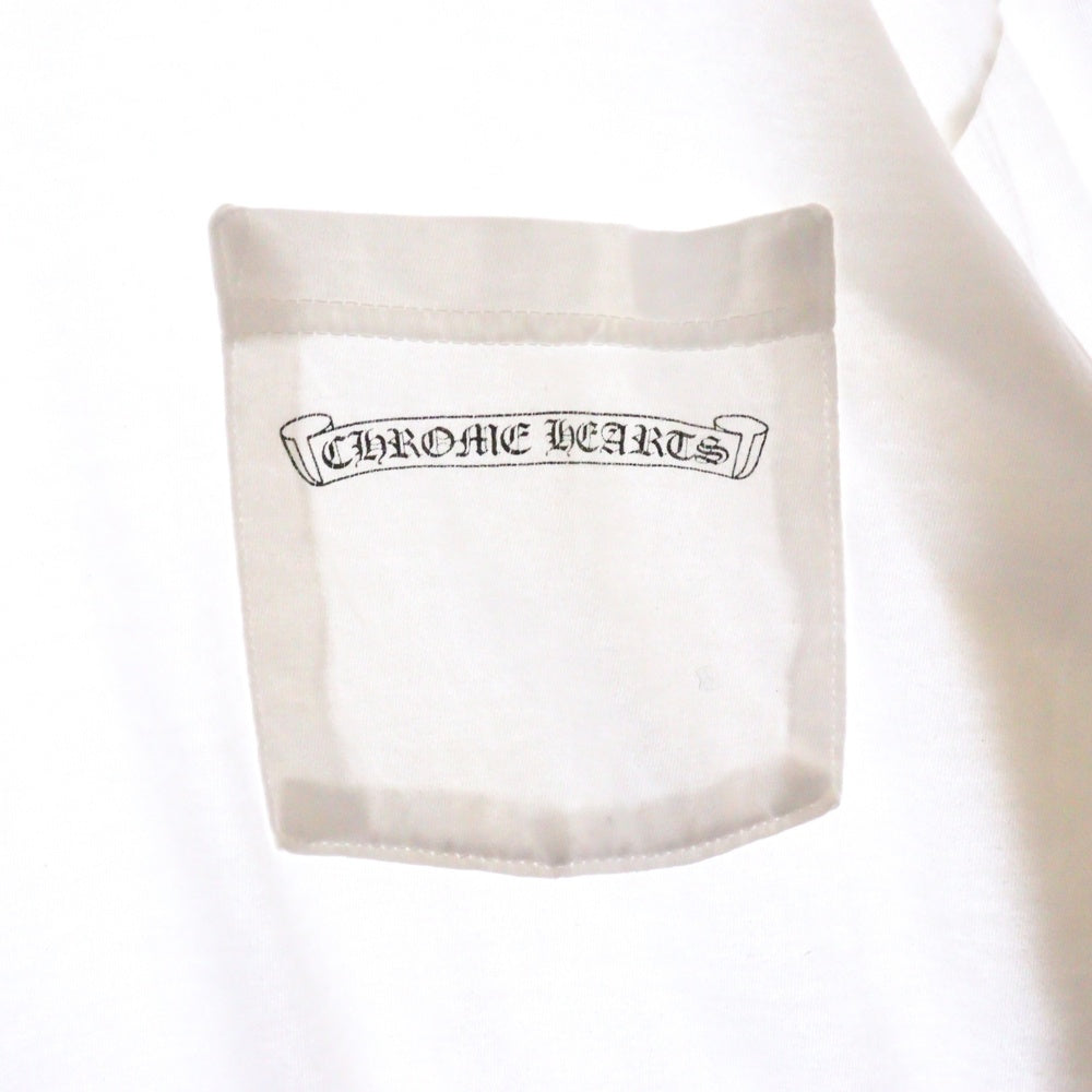 CHROME HEARTS(クロムハーツ) L/S Tee アームロゴ プリント長袖Tシャツ カットソー ホワイト