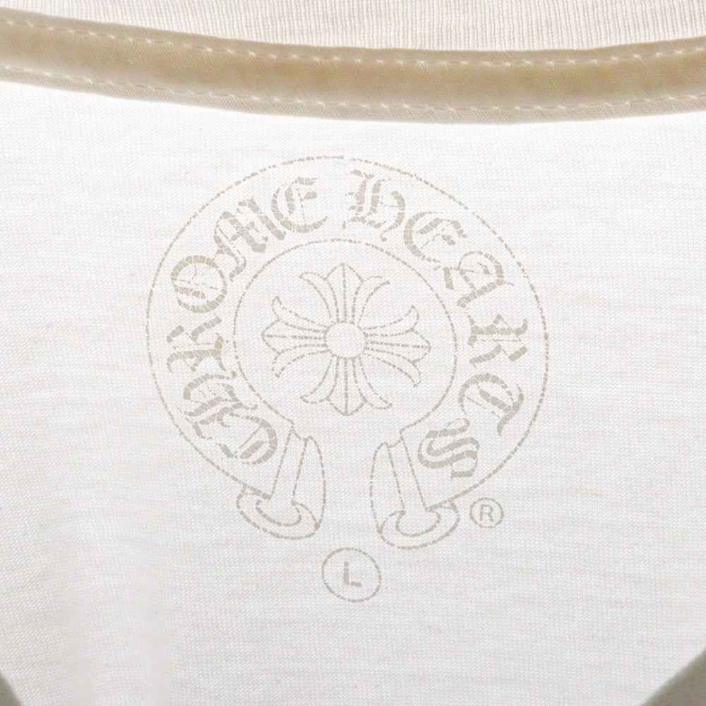 CHROME HEARTS(クロムハーツ) L/S Tee アームロゴ プリント長袖Tシャツ カットソー ホワイト