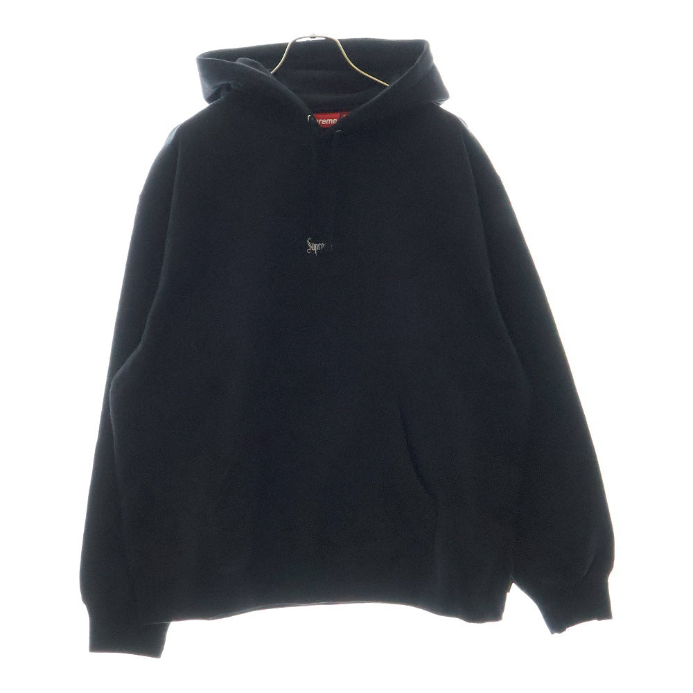 SUPREME(シュプリーム) 24AW Micro Logo Hooded Sweatshirt マイクロロゴ フーデッドスウェットシャツ プルオーバーパーカー ブラック
