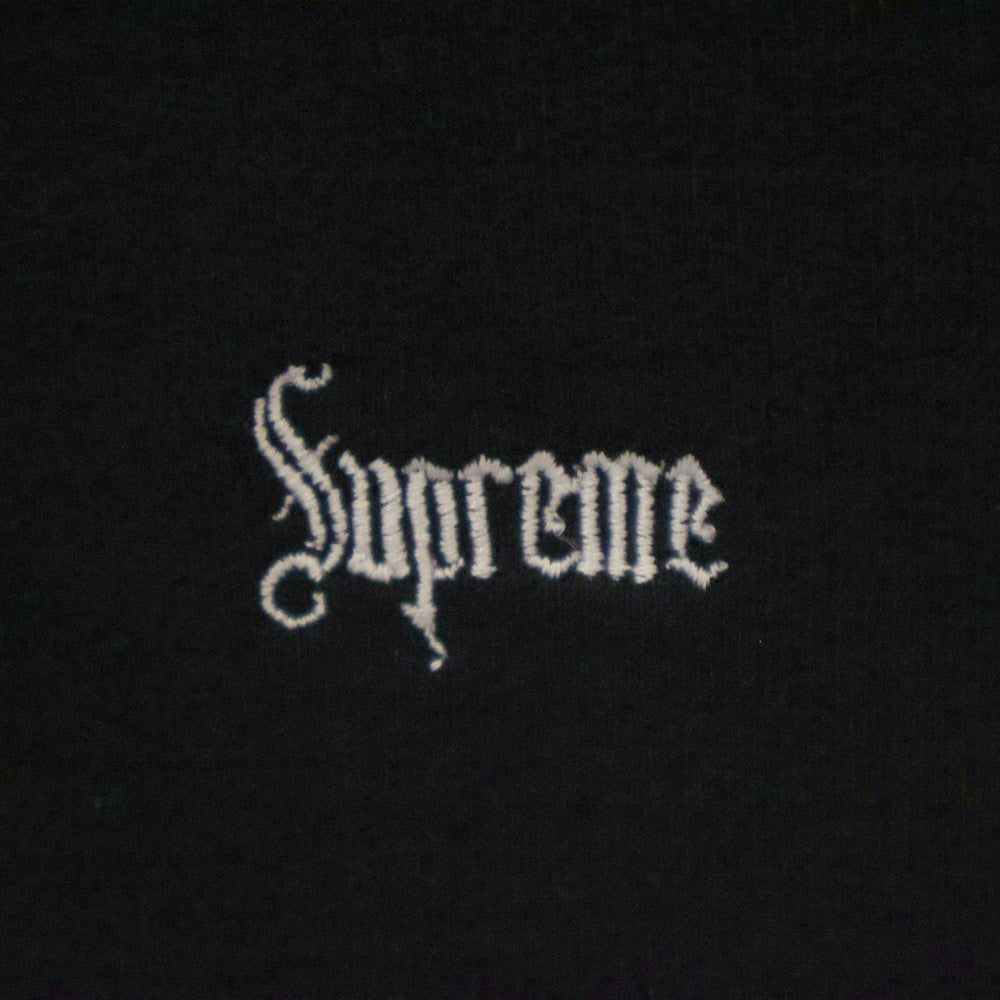 SUPREME(シュプリーム) 24AW Micro Logo Hooded Sweatshirt マイクロロゴ フーデッドスウェットシャツ プルオーバーパーカー ブラック