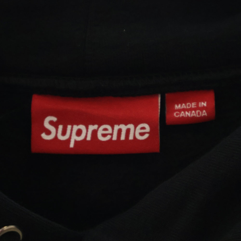 SUPREME(シュプリーム) 24AW Micro Logo Hooded Sweatshirt マイクロロゴ フーデッドスウェットシャツ プルオーバーパーカー ブラック