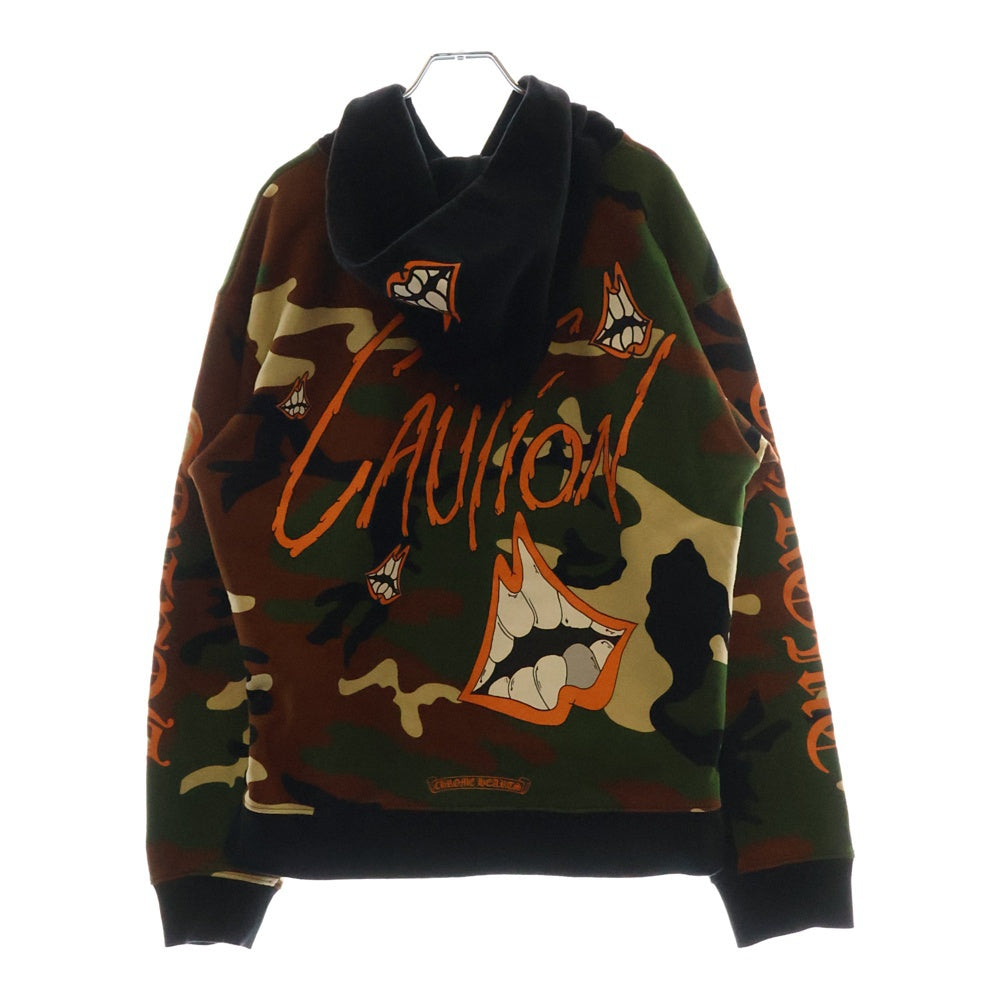 CHROME HEARTS(クロムハーツ) 22SS×MATTY BOY PPO CAUTION HD PLVR マッティボーイ カモフラ総柄 チョンパープリントスウェットプルオーバーパーカー カーキ