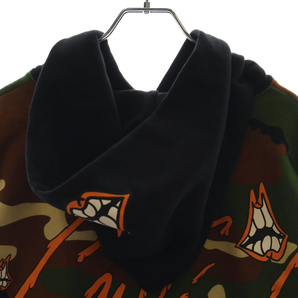 CHROME HEARTS(クロムハーツ) 22SS×MATTY BOY PPO CAUTION HD PLVR マッティボーイ カモフラ総柄 チョンパープリントスウェットプルオーバーパーカー カーキ