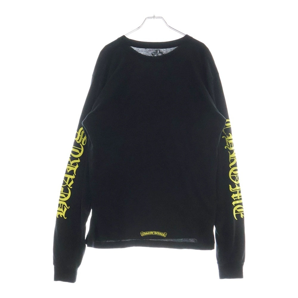 CHROME HEARTS(クロムハーツ) Old English Neck Logo L/S Tee オールドイングリッシュ ネックロゴ ロングスリーブTシャツ 長袖カットソー ロンT ブラック/イエロー