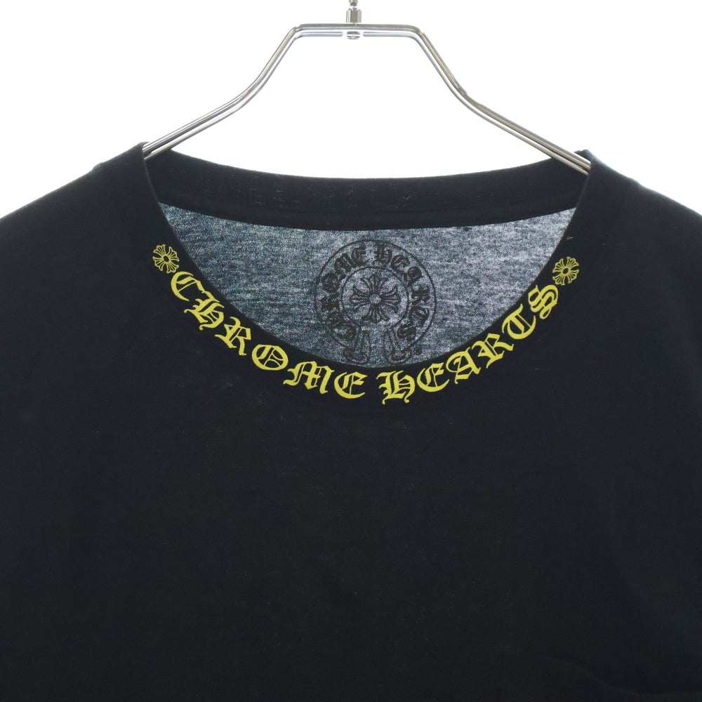 CHROME HEARTS(クロムハーツ) Old English Neck Logo L/S Tee オールドイングリッシュ ネックロゴ ロングスリーブTシャツ 長袖カットソー ロンT ブラック/イエロー