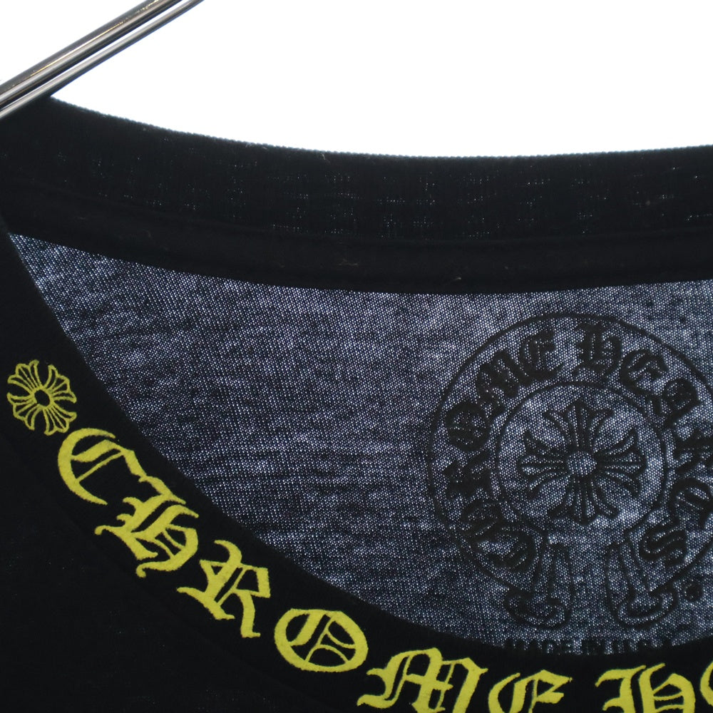 CHROME HEARTS(クロムハーツ) Old English Neck Logo L/S Tee オールドイングリッシュ ネックロゴ ロングスリーブTシャツ 長袖カットソー ロンT ブラック/イエロー