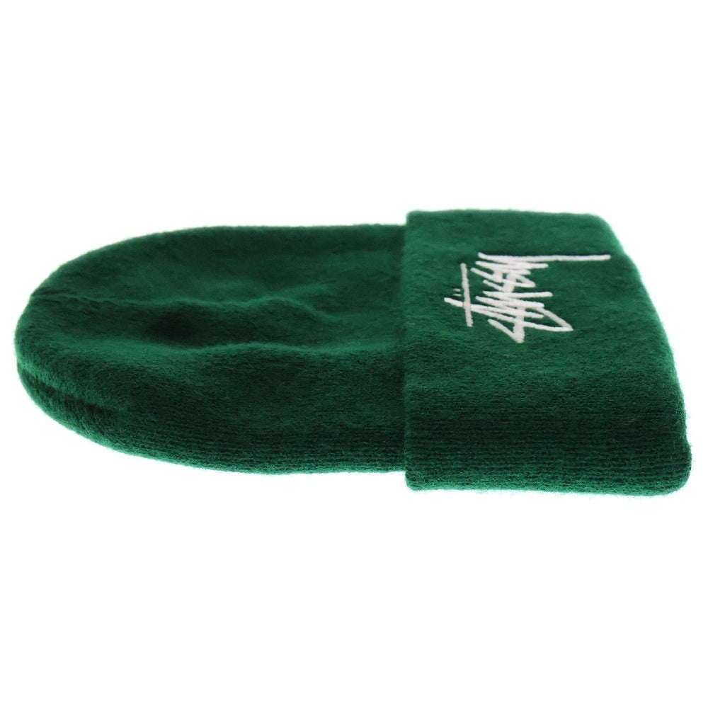 STUSSY(ステューシー) BIG STOCK CUFF ビッグ ストック カフ ロゴビーニー ニット帽 グリーン