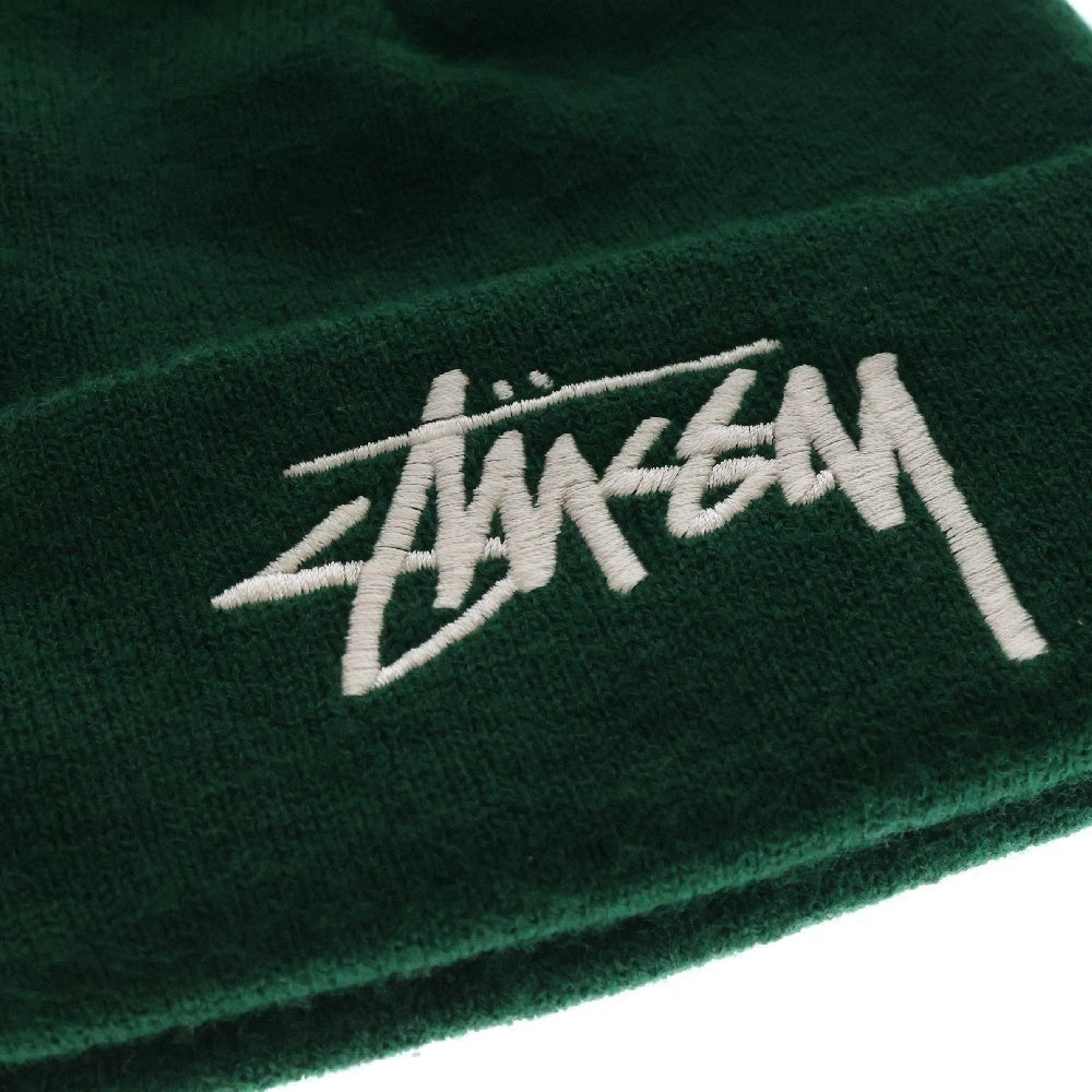 STUSSY(ステューシー) BIG STOCK CUFF ビッグ ストック カフ ロゴビーニー ニット帽 グリーン