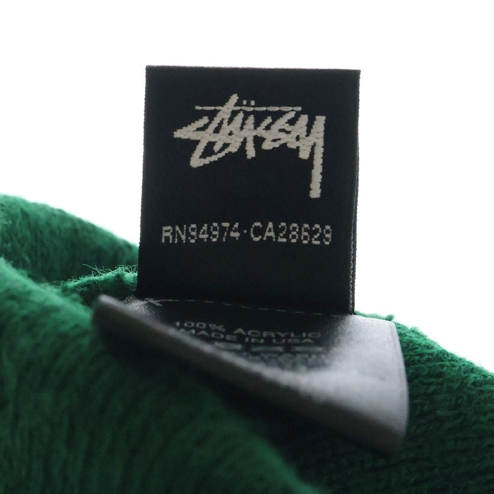 STUSSY(ステューシー) BIG STOCK CUFF ビッグ ストック カフ ロゴビーニー ニット帽 グリーン