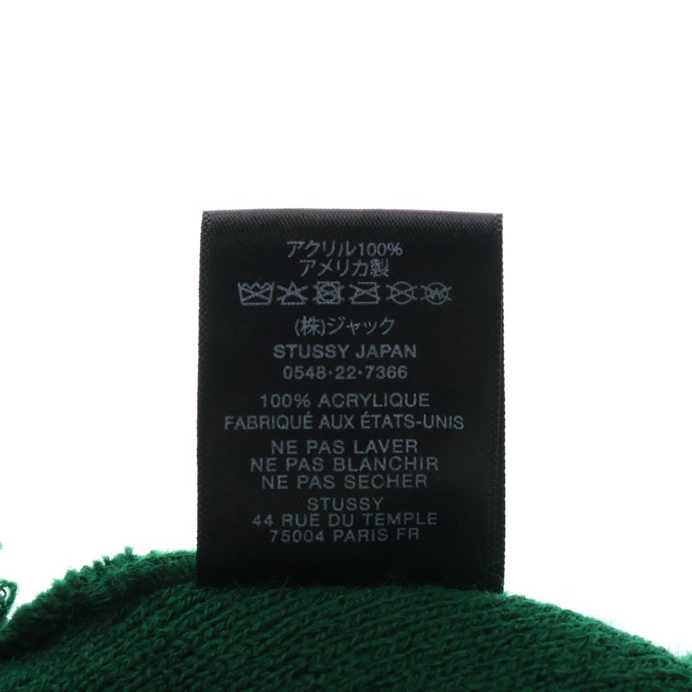 STUSSY(ステューシー) BIG STOCK CUFF ビッグ ストック カフ ロゴビーニー ニット帽 グリーン