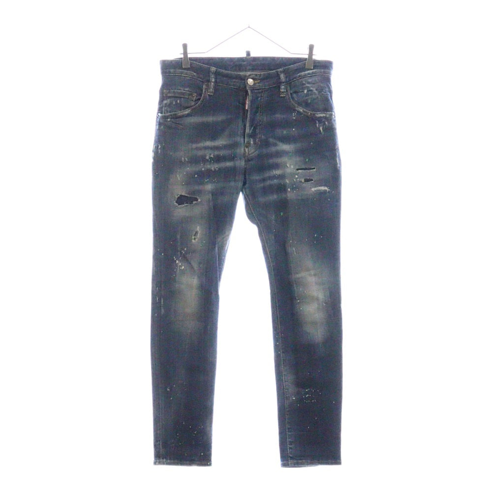 DSQUARED2(ディースクエアード) 19AW SKATER JEAN スケータージーン ダメージペイント デニムパンツ ジーンズ インディゴ S71LB0635 S30342