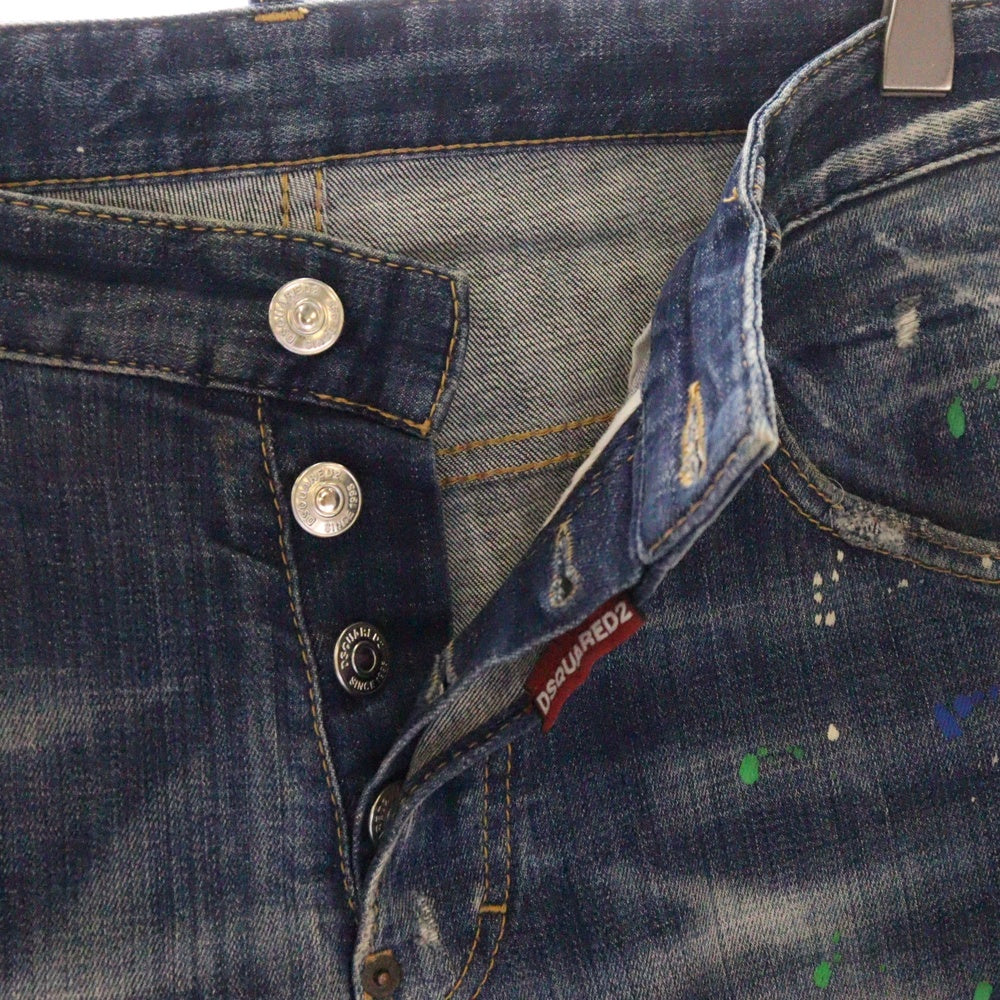 DSQUARED2(ディースクエアード) 19AW SKATER JEAN スケータージーン ダメージペイント デニムパンツ ジーンズ インディゴ S71LB0635 S30342