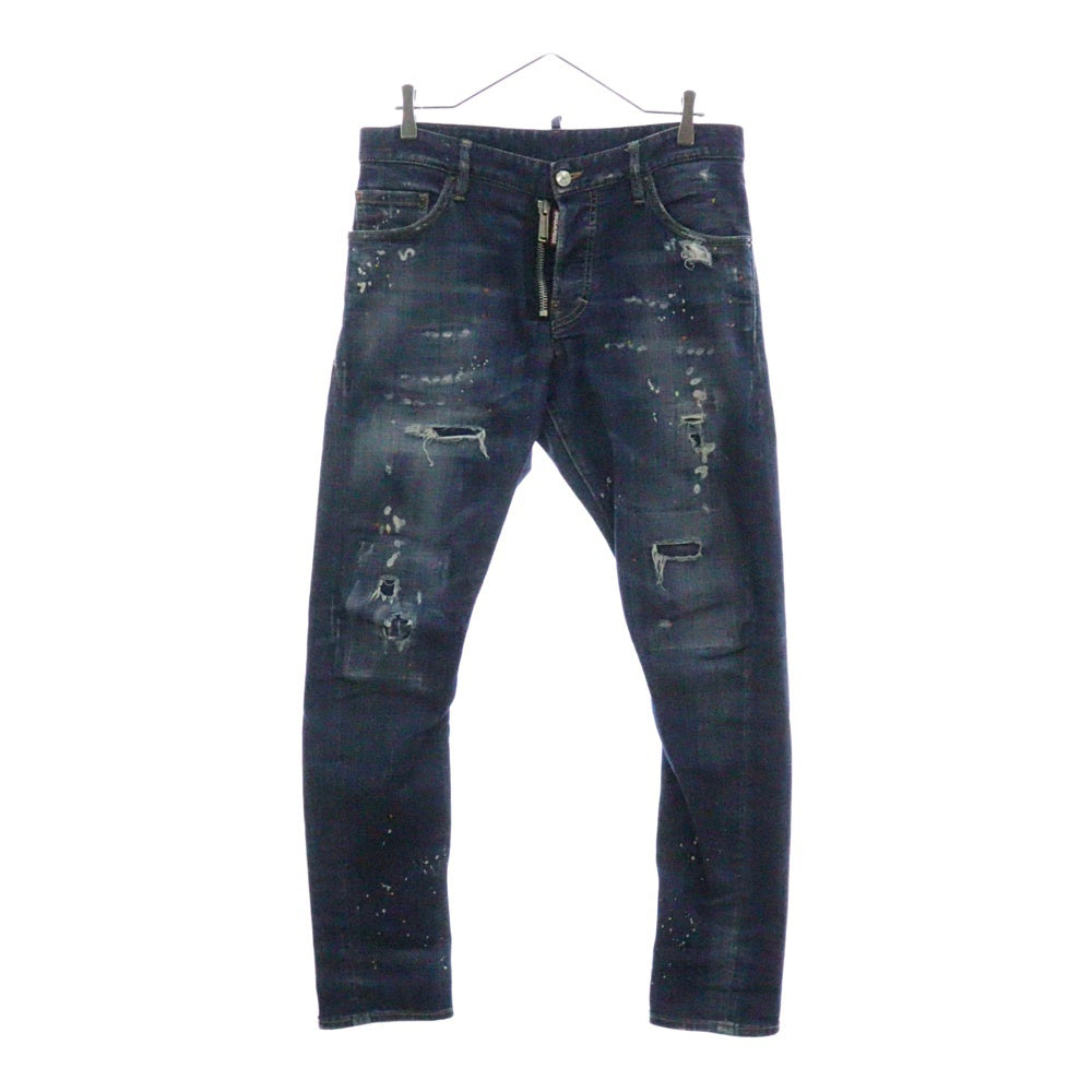 DSQUARED2(ディースクエアード) 18AW SEXY TWIST JEAN ペイント スキニーフィット デニムパンツ ジーンズ インディゴ S71LB0503 S30342