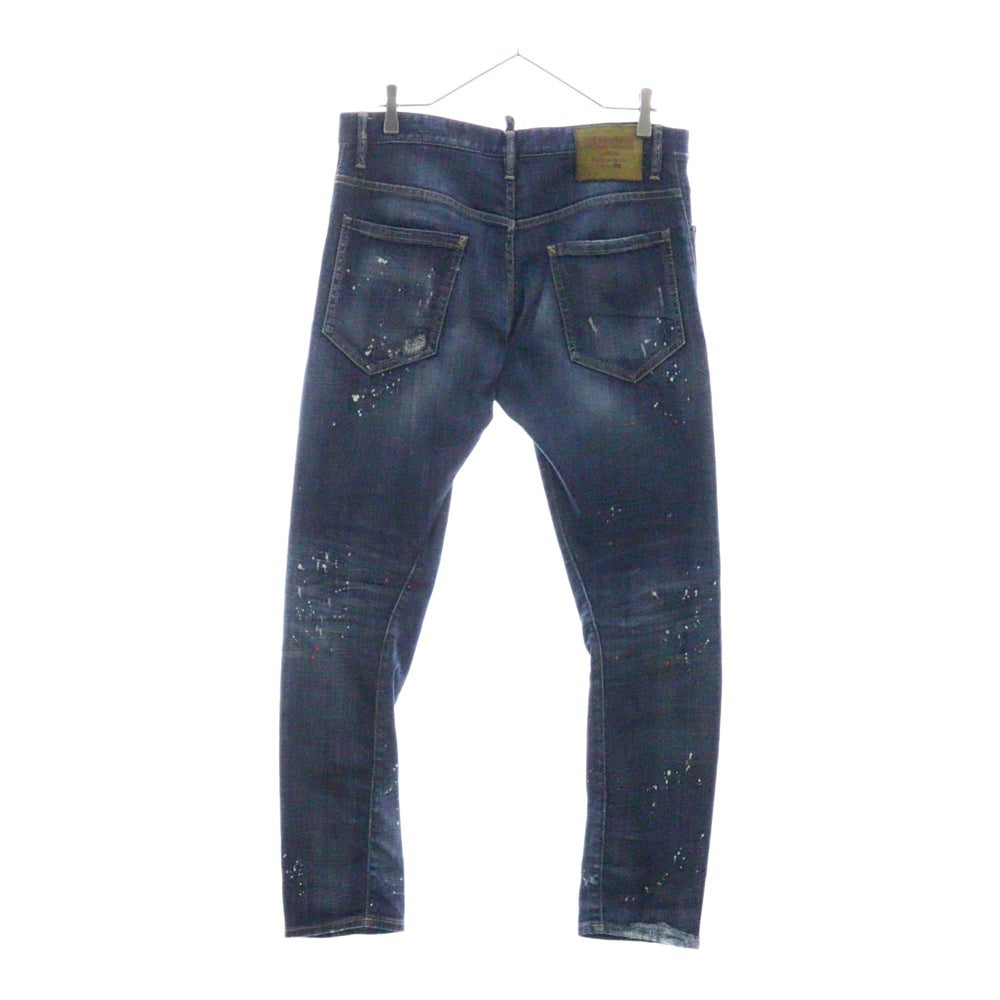 DSQUARED2(ディースクエアード) 18AW SEXY TWIST JEAN ペイント スキニーフィット デニムパンツ ジーンズ インディゴ S71LB0503 S30342